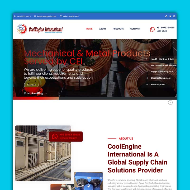 Coolengine international website portfolio